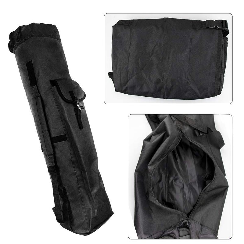 Allnice Sturdy Canvas Fishing Rod & Reel Organizer Bag Travel Carry Case Bag- Holds 5 Poles & Tackle (Black) - Image 5